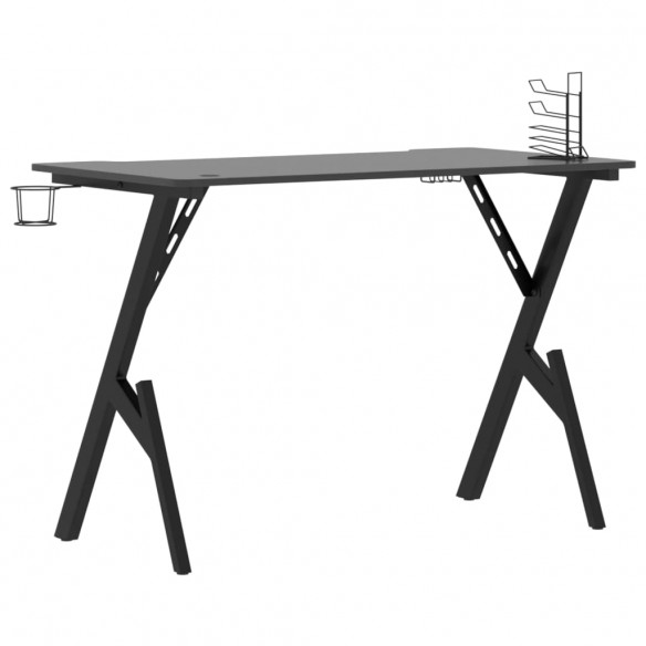 Bureau de jeu avec pieds en forme de Y Noir 110x60x75 cm Bureau de jeu avec pieds en forme de Y Noir 110x60x75 cm