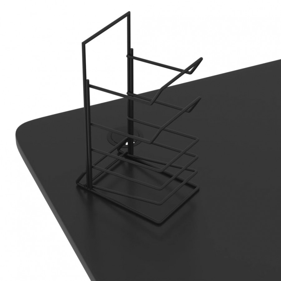 Bureau de jeu avec pieds en forme de Y Noir 110x60x75 cm