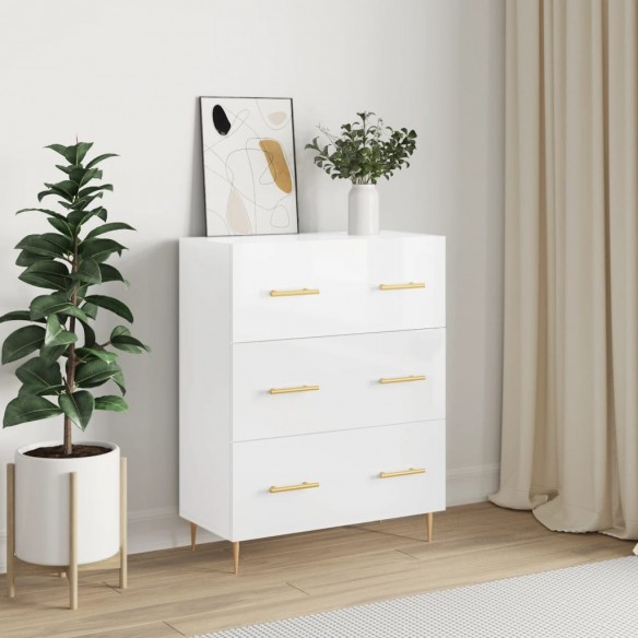 Buffet Blanc brillant 69,5x34x90 cm 