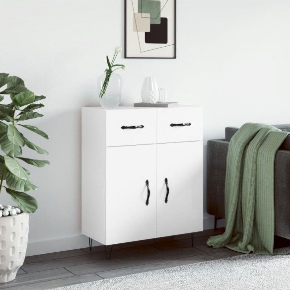 Buffet Blanc brillant 69,5x34x90 cm 