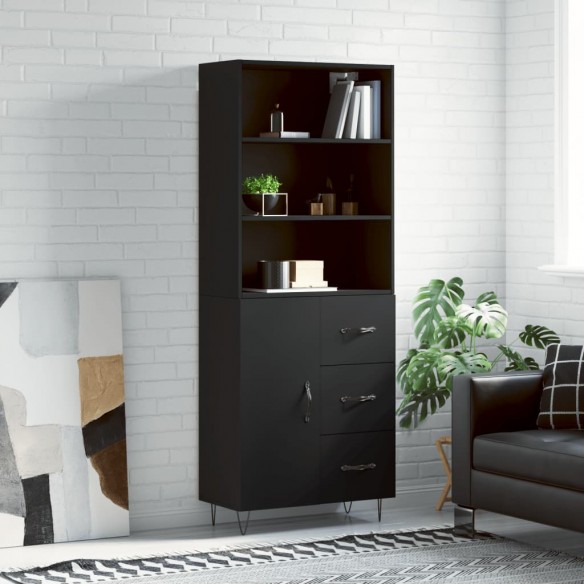 Buffet haut Noir 69,5x34x180 cm 