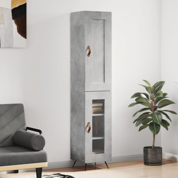 Buffet haut Gris béton 34,5x34x180 cm 