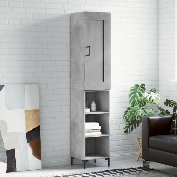 Buffet haut Gris béton 34,5x34x180 cm 