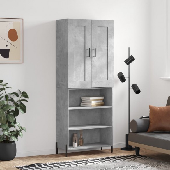 Buffet haut Gris béton 69,5x34x180 cm 