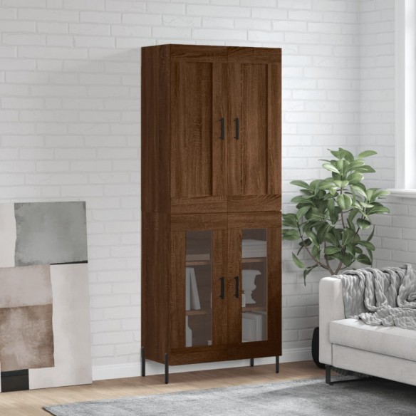 Buffet haut Chêne marron 69,5x34x180 cm 