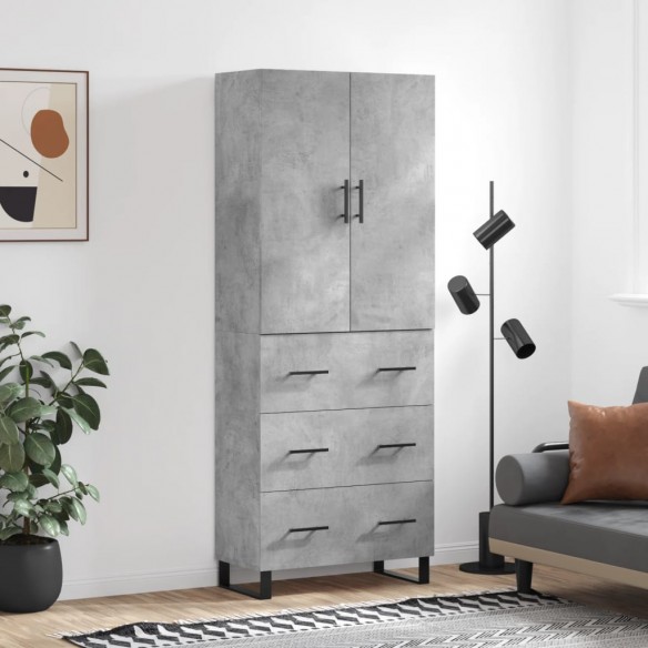 Buffet haut Gris béton 69,5x34x180 cm 