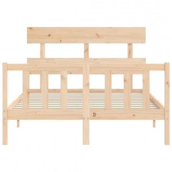 Lit avec tête de lit 140x190 cm bois massif
