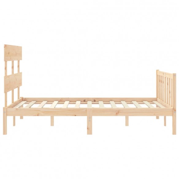 Lit avec tête de lit 140x190 cm bois massif