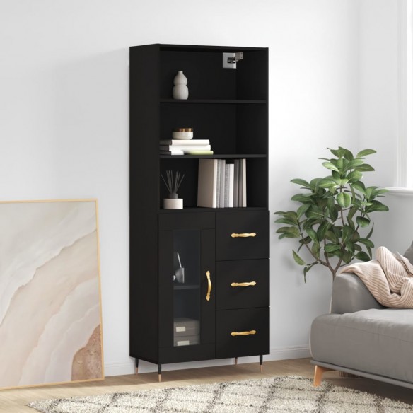 Buffet haut Noir 69,5x34x180 cm 
