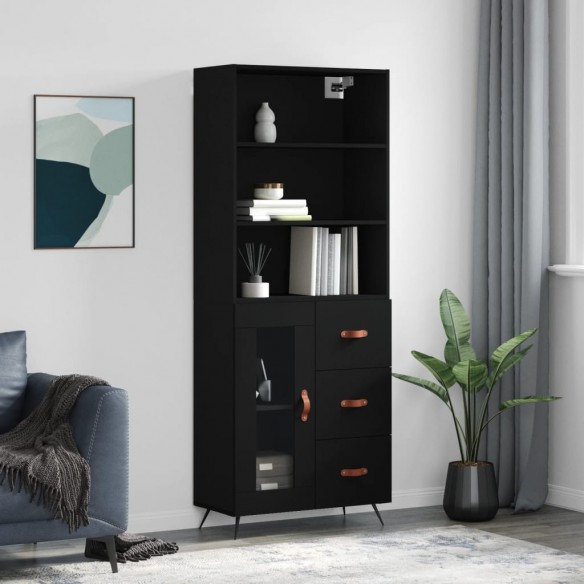 Buffet haut Noir 69,5x34x180 cm 