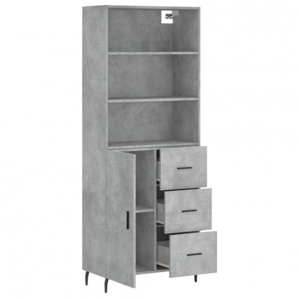 Buffet haut Gris béton 69,5x34x180 cm 