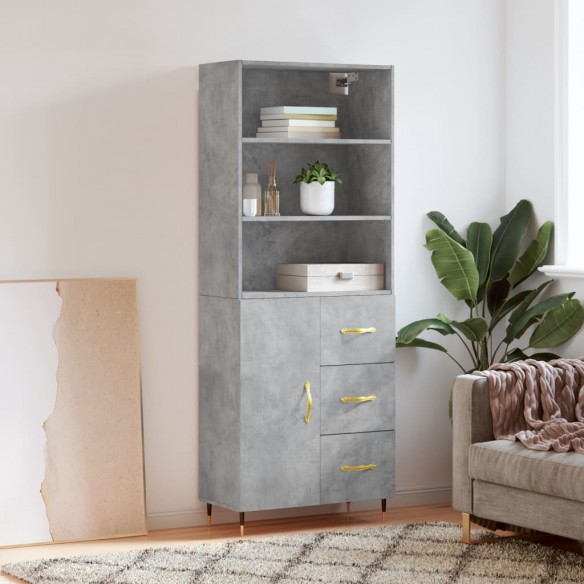 Buffet haut Gris béton 69,5x34x180 cm 
