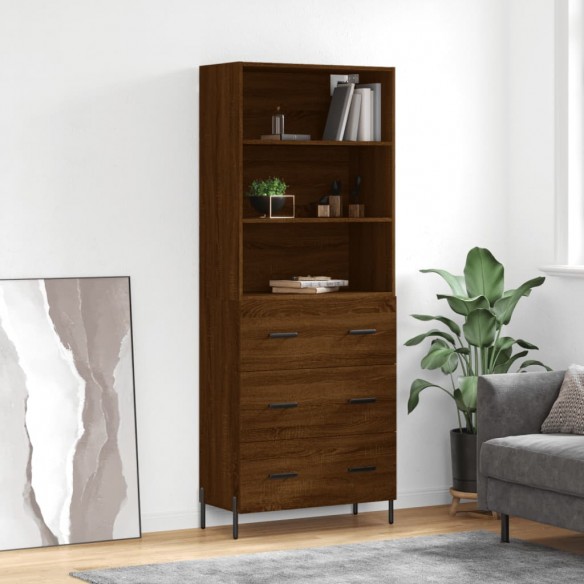 Buffet haut Chêne marron 69,5x34x180 cm 