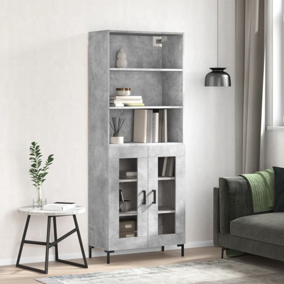 Buffet haut Gris béton 69,5x34x180 cm 
