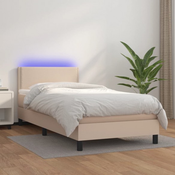 Lit avec matelas et LED Cappuccino 80x200cm
