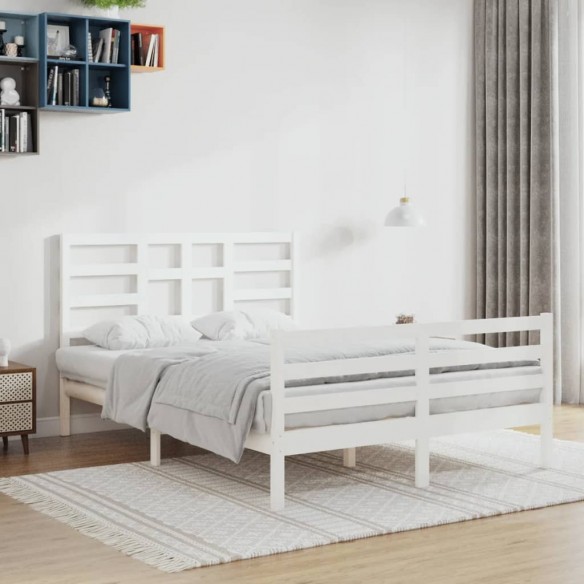 Lit Blanc Bois massif 120x200 cm