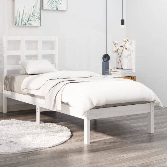 Lit Blanc Bois massif 90x200 cm