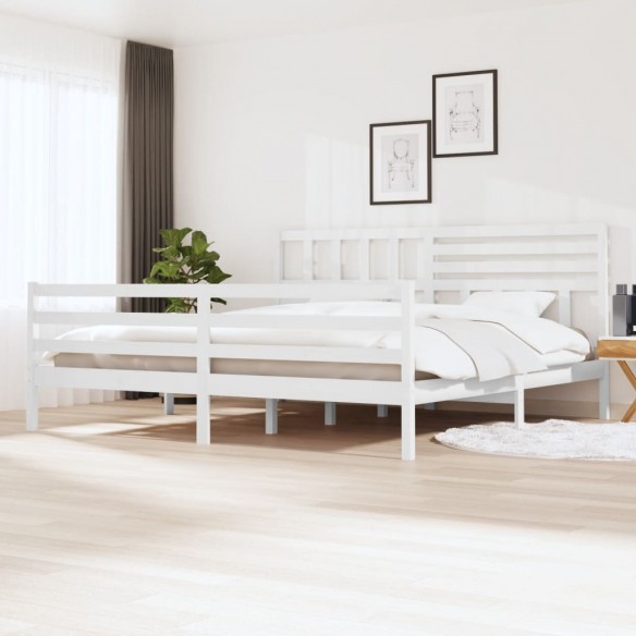 Lit Blanc Bois massif 200x200 cm
