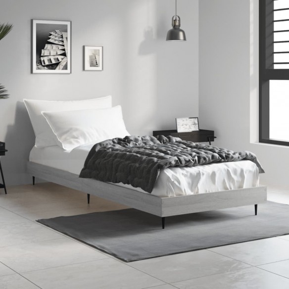 Lit sonoma gris 75x190 cm bois d'ingénierie