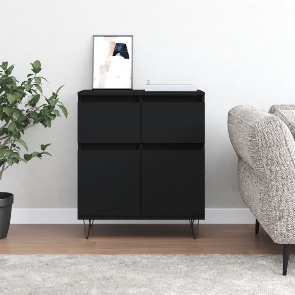 Buffet Noir 60x35x70 cm 
