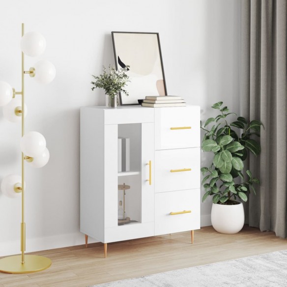 Buffet Blanc brillant 69,5x34x90 cm 