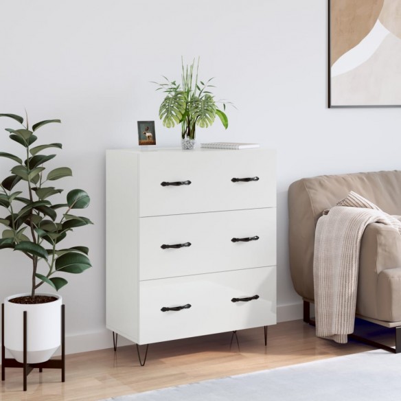 Buffet Blanc brillant 69,5x34x90 cm 