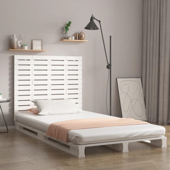 Tête de lit murale Blanc 146x3x91,5 cm Bois massif de pin