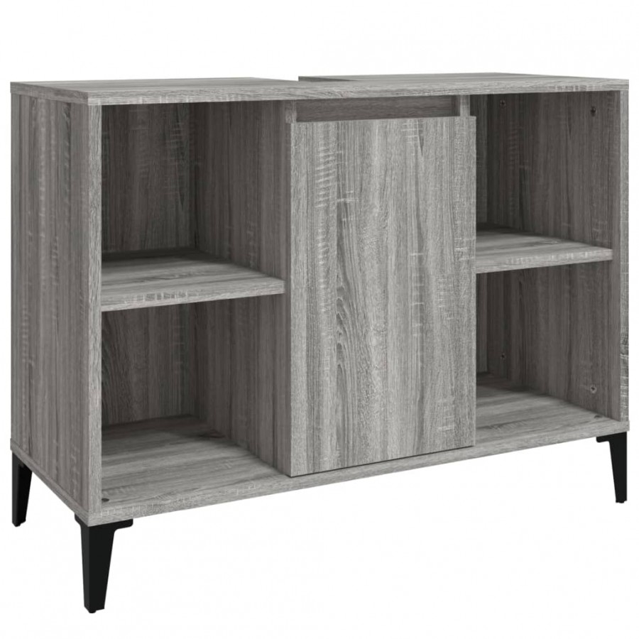 Meuble d'évier sonoma gris 80x33x60 cm bois d'ingénierie