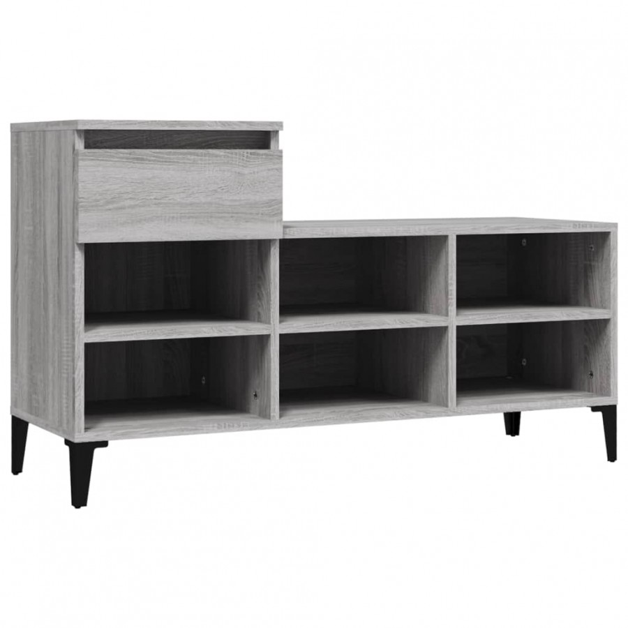 Armoire à chaussures Sonoma gris 102x36x60 cm 