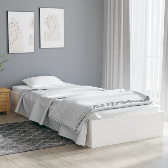 Lit Blanc Bois massif 75x190 cm Petit simple
