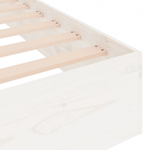 Lit Blanc Bois massif 75x190 cm Petit simple
