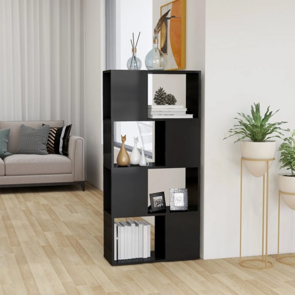 Bibliothèque/Séparateur de pièce Gris brillant 60x24x124,5 cm