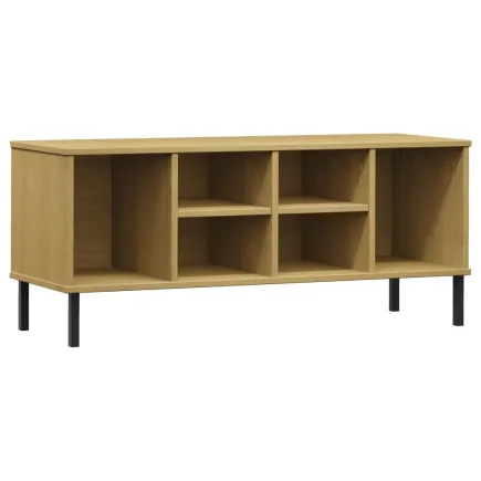 Étagère à chaussures pieds en métal Brun 106x35x45 cm Bois OSLO 2
