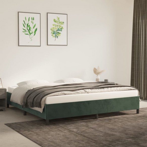 Lit Vert foncé 200x200 cm Velours