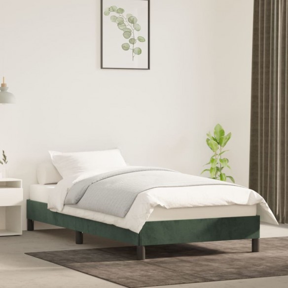 Lit Vert foncé 100x200 cm Velours
