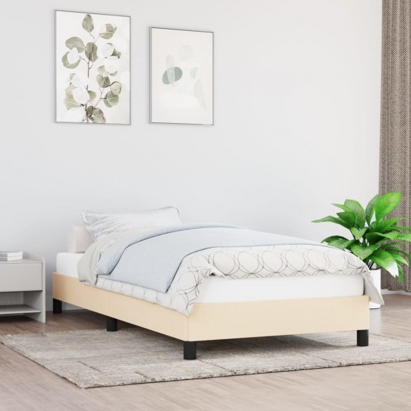 Lit Crème 100 x 200 cm Tissu