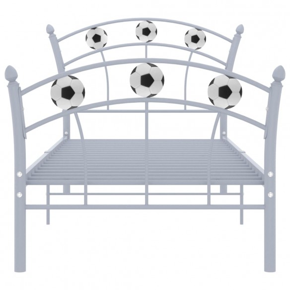 Lit avec design de football Gris Métal 90x200 cm