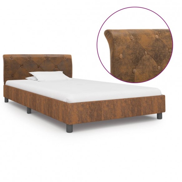 Lit Marron Similicuir daim 100 x 200 cm