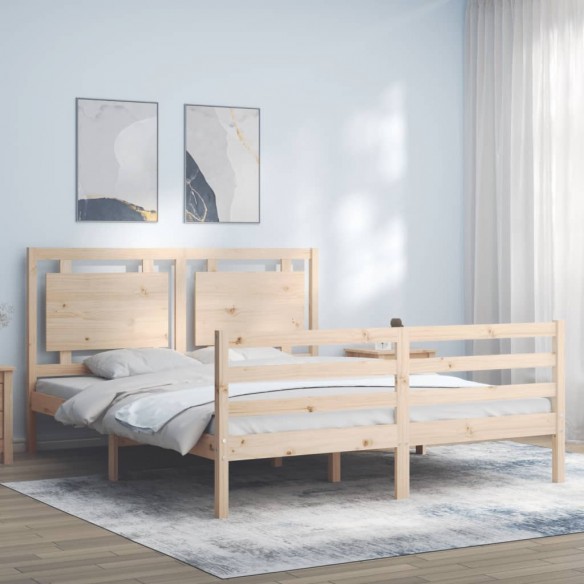 Lit avec tête de lit 160x200 cm bois massif