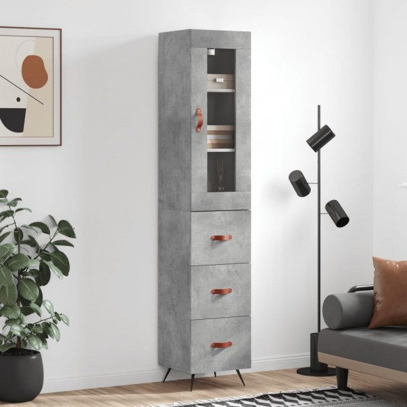 Buffet haut Gris béton 34,5x34x180 cm 