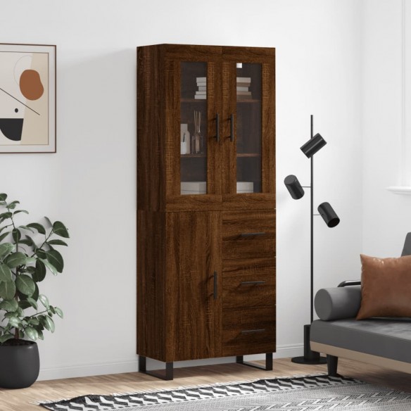 Buffet haut Chêne marron 69,5x34x180 cm 