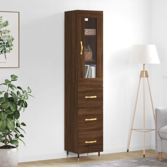 Buffet haut Chêne marron 34,5x34x180 cm 