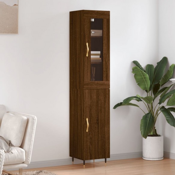 Buffet haut Chêne marron 34,5x34x180 cm 