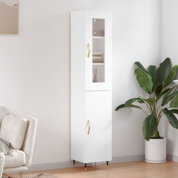 Buffet haut Blanc brillant 34,5x34x180 cm 