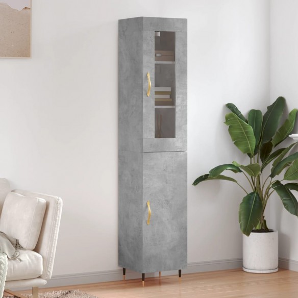 Buffet haut Gris béton 34,5x34x180 cm 