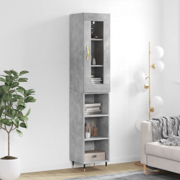 Buffet haut Gris béton 34,5x34x180 cm 