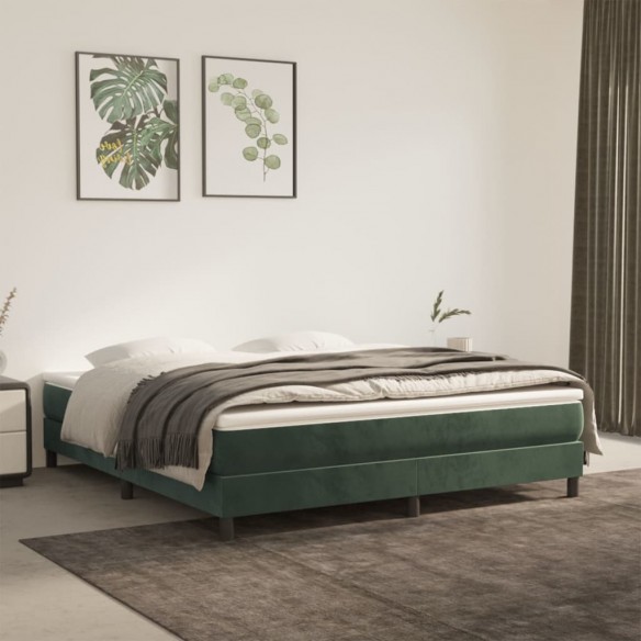 Lit Vert foncé 180x200 cm Velours