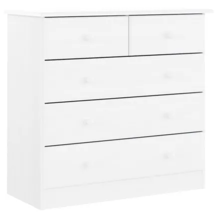 Commode ALTA blanc 77x35x73 cm bois massif de pin 2