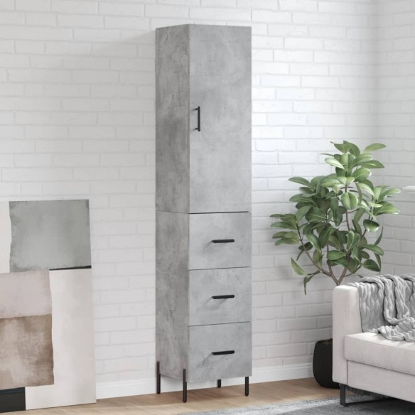 Buffet haut Gris béton 34,5x34x180 cm 