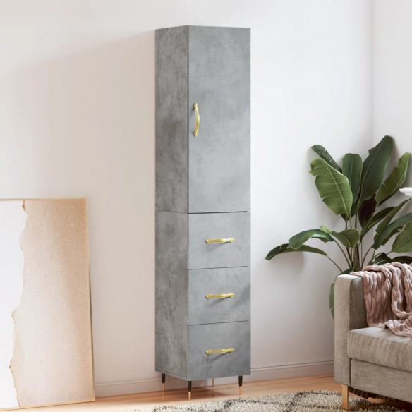 Buffet haut Gris béton 34,5x34x180 cm 
